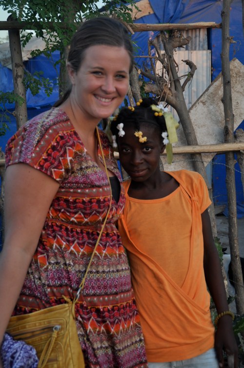 Sabrina and I. Sabrina is in fourth grade at our school and has been living in a blue tent since 2010. Her family will be one of the families to receive a new home.