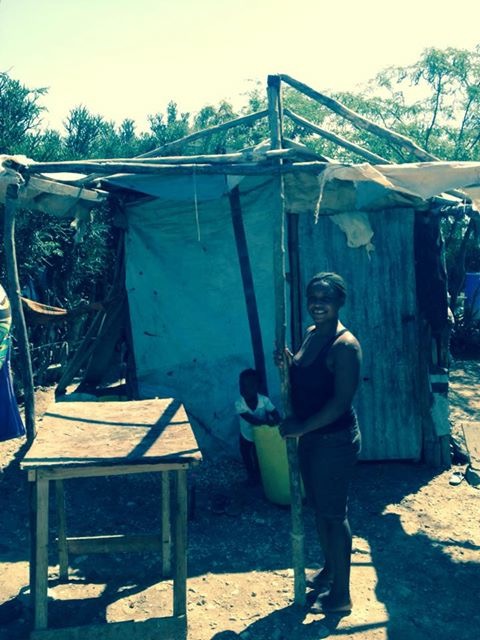 Dorci in front of her "home"